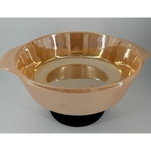 Anchor Hocking Fire King MCM 1.5 QT Casserole‎ Dish 437 Gold Peach Luster VTG